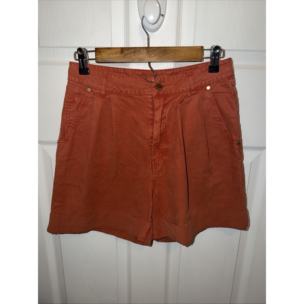 ESSENTIEL ANTWERP High Rise Cuffed Shorts Size 36 US 6 Women's Boho Pleat